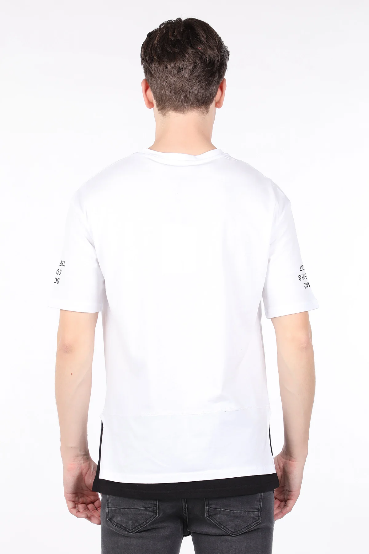 

Erkek Beyaz Paral Bisiklet Yaka T-shirt