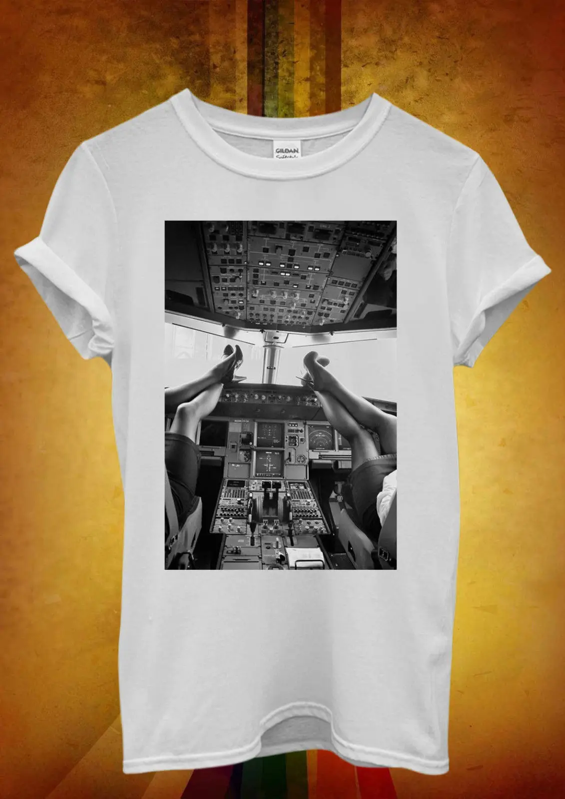 Сексуальная Женская пилотная кабина полет самолета Мужская футболка унисекс Топ