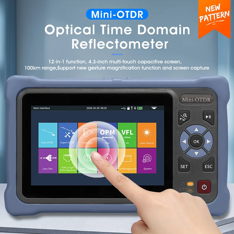 

Оптоволоконный мини-рефлектометр OTDR 1310/нм, 26/24 дБ, сенсорный экран, VFL OLS OPM, карта событий, Ethernet-кабель, бесплатная доставка