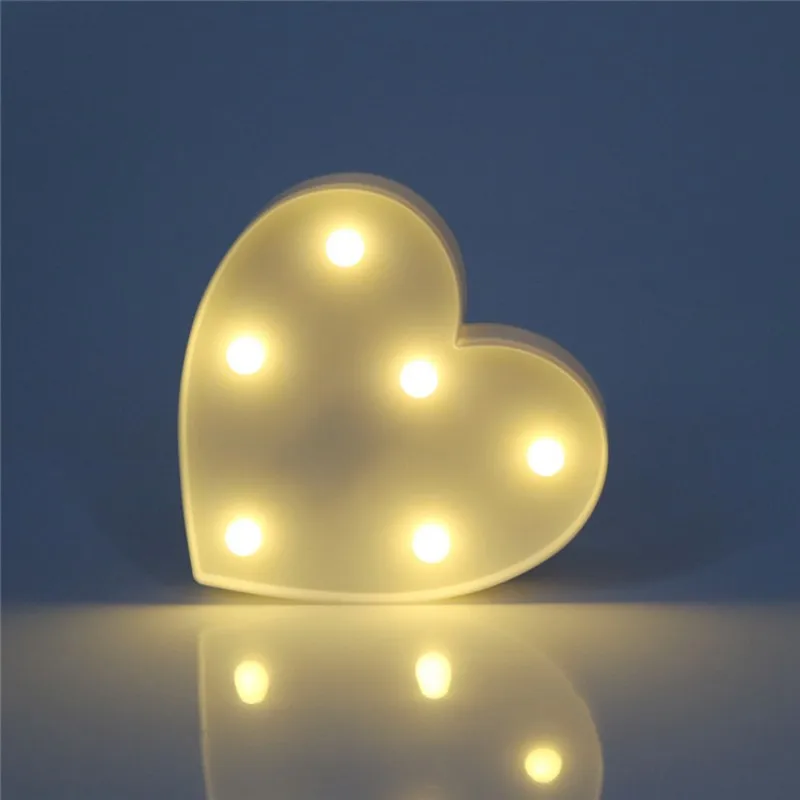Heart White 1 шт. 3V светодиодный ночной Светильник Фламинго ананас кактус ночник Романтический настольная лампа шатер домашнего декора Рождества Батарея ночной Светильник - Испускаемый цвет: Heart White