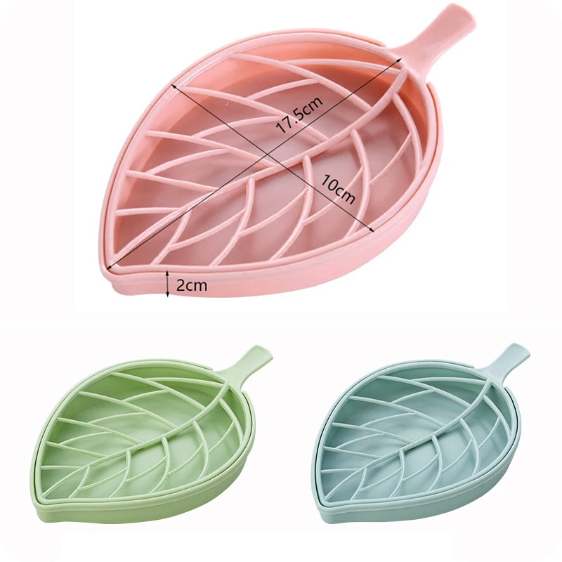 

Leaf Shape Soap Holder Portable Soap Dish Tray for Toilet Shower Bathroom Gadgets Kitchen Draining Rack Non Slip Sponge Soap Box