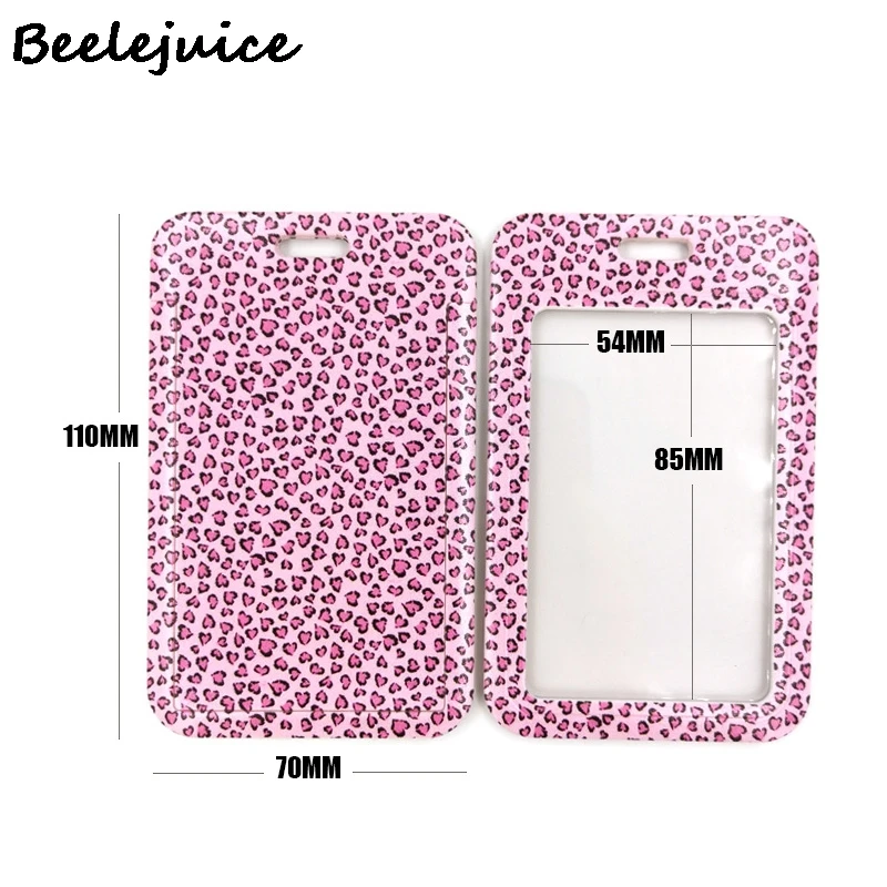 Чехол для кредитных карт с розовым леопардовым узором держатель удостоверения