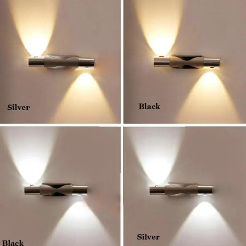 Светодиодный настенный светильник для помещения с 2 бусинами Вт 4 алюминиевый