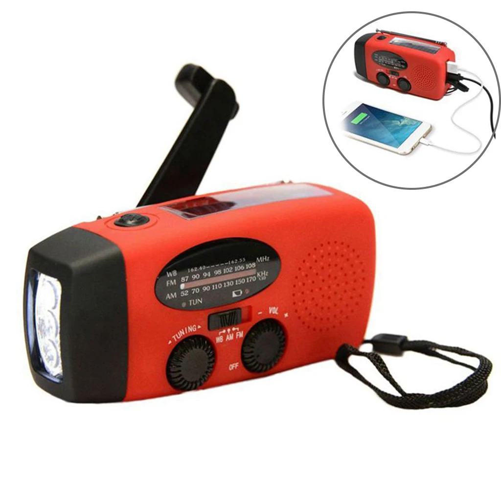 

Portable Emergency Solar Hand Crank Radio AM/FM Weather Radio 600mAh Power Bank for Outdoor Camping Hunting Hiking