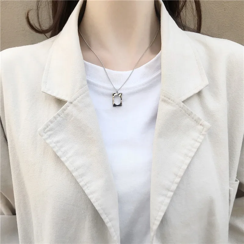 Simple Gold Silver Color Chain Hollow Geometric Square Choker Necklaces Women Minimalist Chocker Jewelry | Украшения и аксессуары