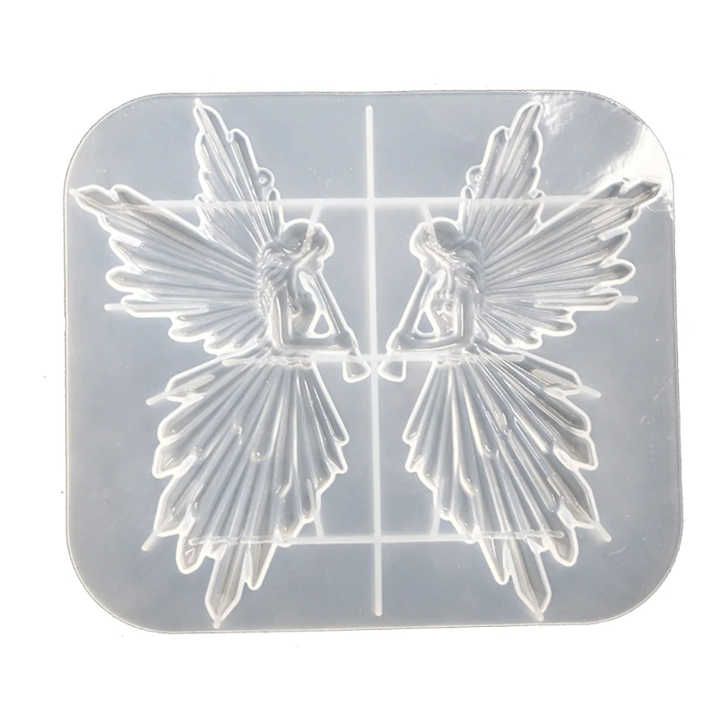 

Crystal Epoxy Resin Mold Girl with Flute Angel Mirror Shiny Silicone Mould DIY Crafts Decorations Ornaments Casting Tool