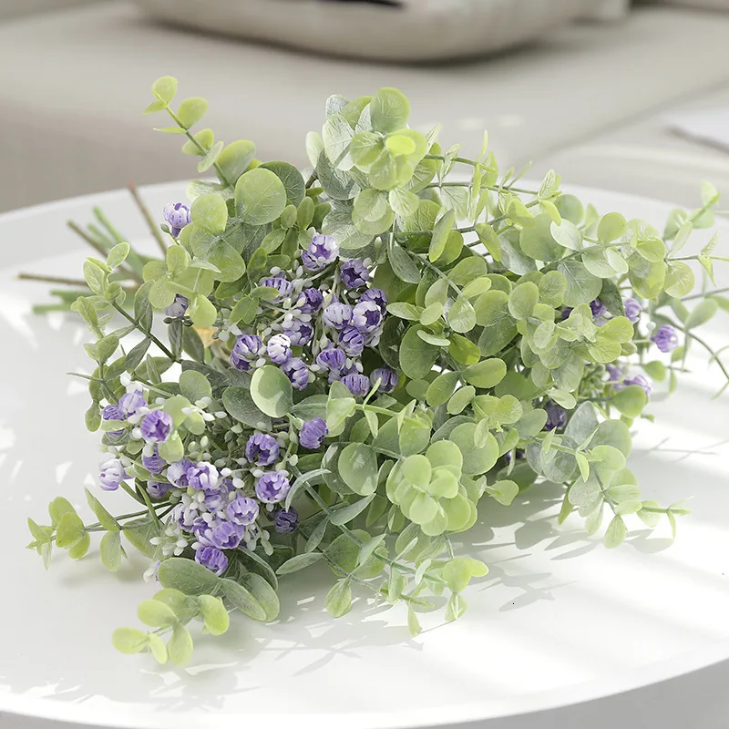 Violet Искусственные цветы ручной работы, 1 Букет Ромашки, искусственные цветы для украшения дома, аксессуары, вечерние, свадебные украшения, фиолетовые цветы, сделай сам - Цвет: Violet