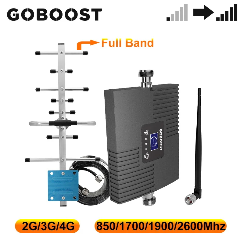 Усилитель сотовой связи GOBOOST 2g 3g 4g CDMA 850 LTE 1700 1900 2600 МГц усилитель сигнала