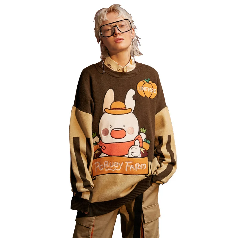 UNIFREE осень 2019 новый модный свободный свитер с принтом и длинным рукавом U193K205AA |