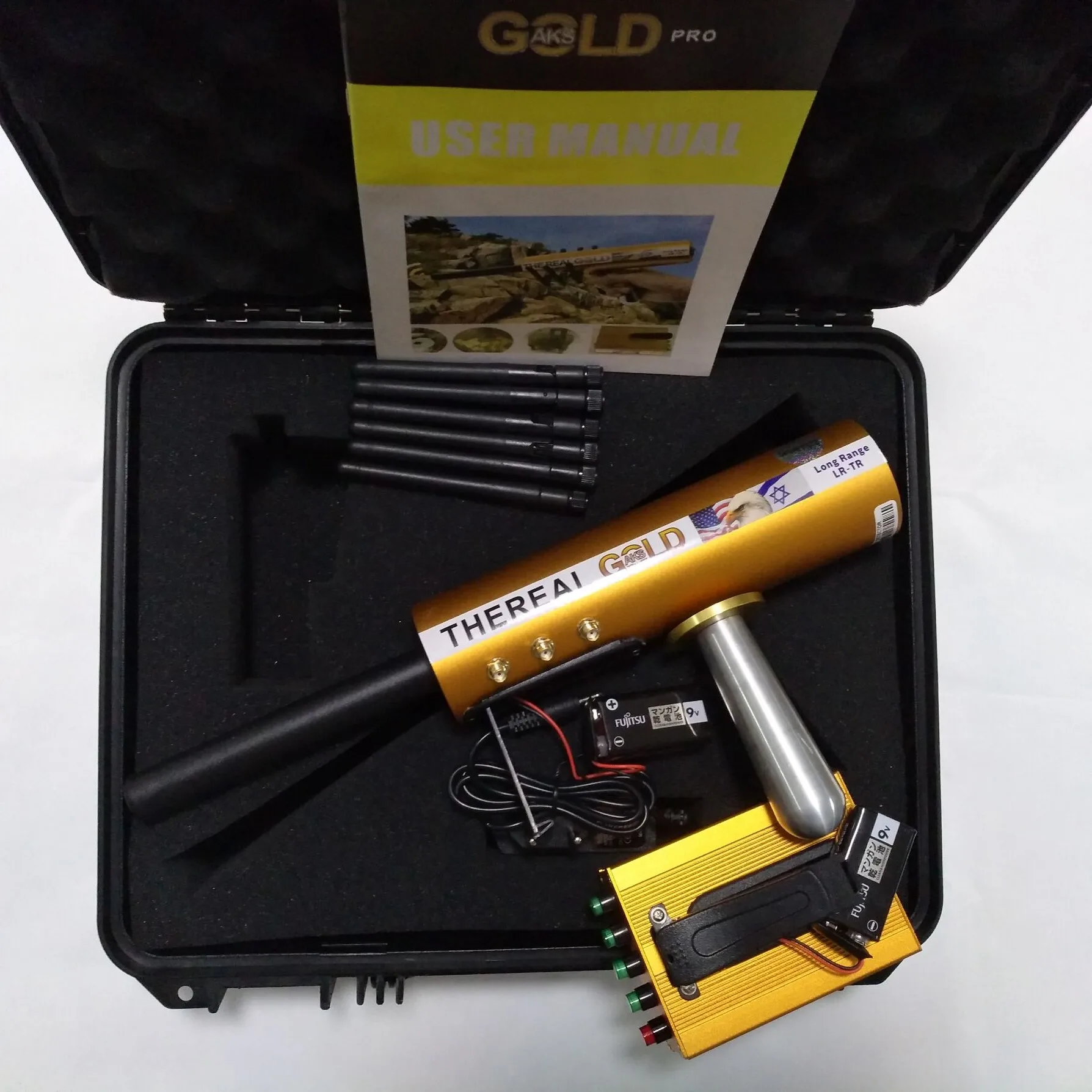 Real Gold AKS 6 антенн со съемными батарейками 9 В для подземного обнаружения золота
