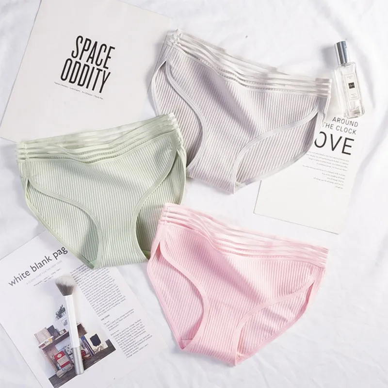 

Panties for Women Thread Medium Waist Solid Color Panties Underwear Lady Sexy Seamless Breathable Briefs