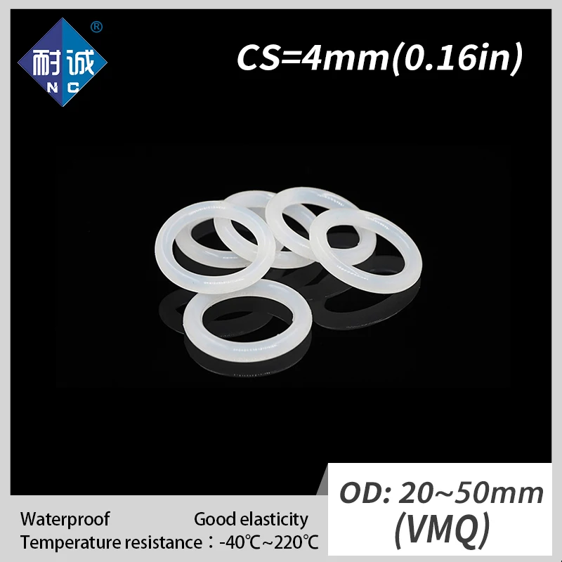 2 шт./лот уплотнительное кольцо из силиконового каучука VMQ CS 4 мм