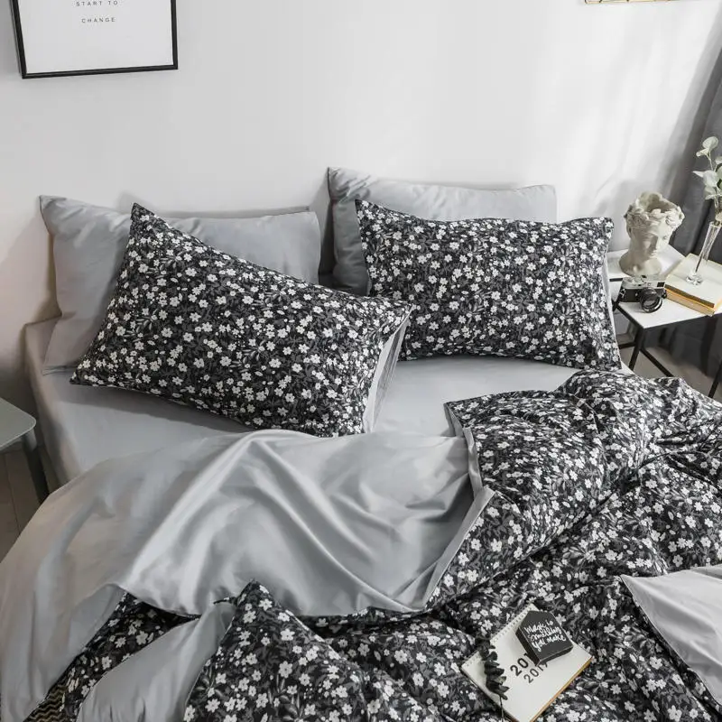 Комплект постельного белья из хлопка с цветочным принтом Высококачественная