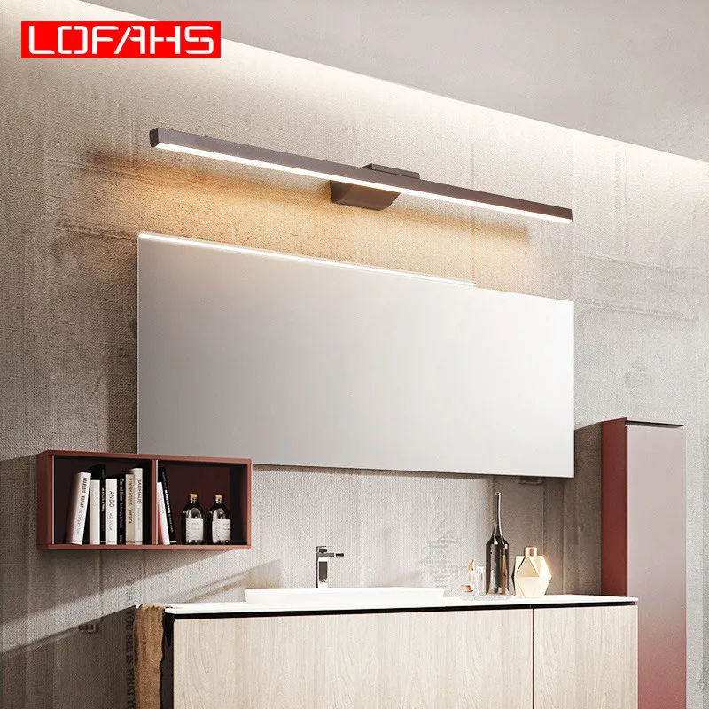 Готовое современное светодиодное зеркало LOFAHS светло коричневое минималистичное