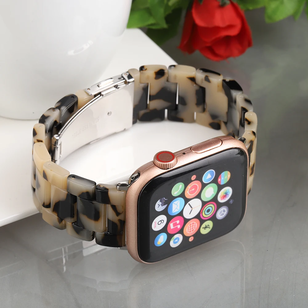 Иммитационный керамический ремешок для часов iWatch Apple Watch 38 мм 40 мм 42 мм 44 мм Серия 1 2 3 4 полимерный Ремешок Браслет