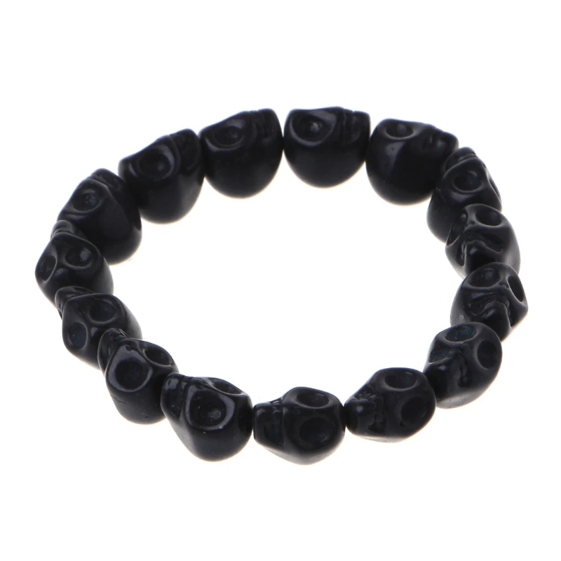 Тибетский молитвенный многоцветный Череп бусины ручной работы стрейч браслет