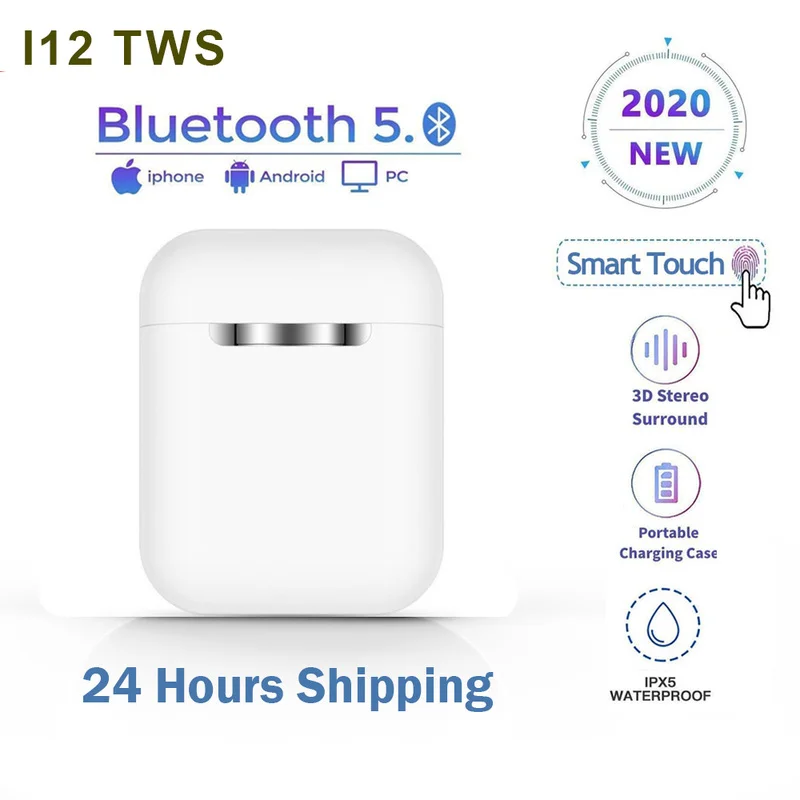 Inpods I12 наушники TWS Беспроводной вкладыши с 300 мАч зарядным устройством милые Bluetooth