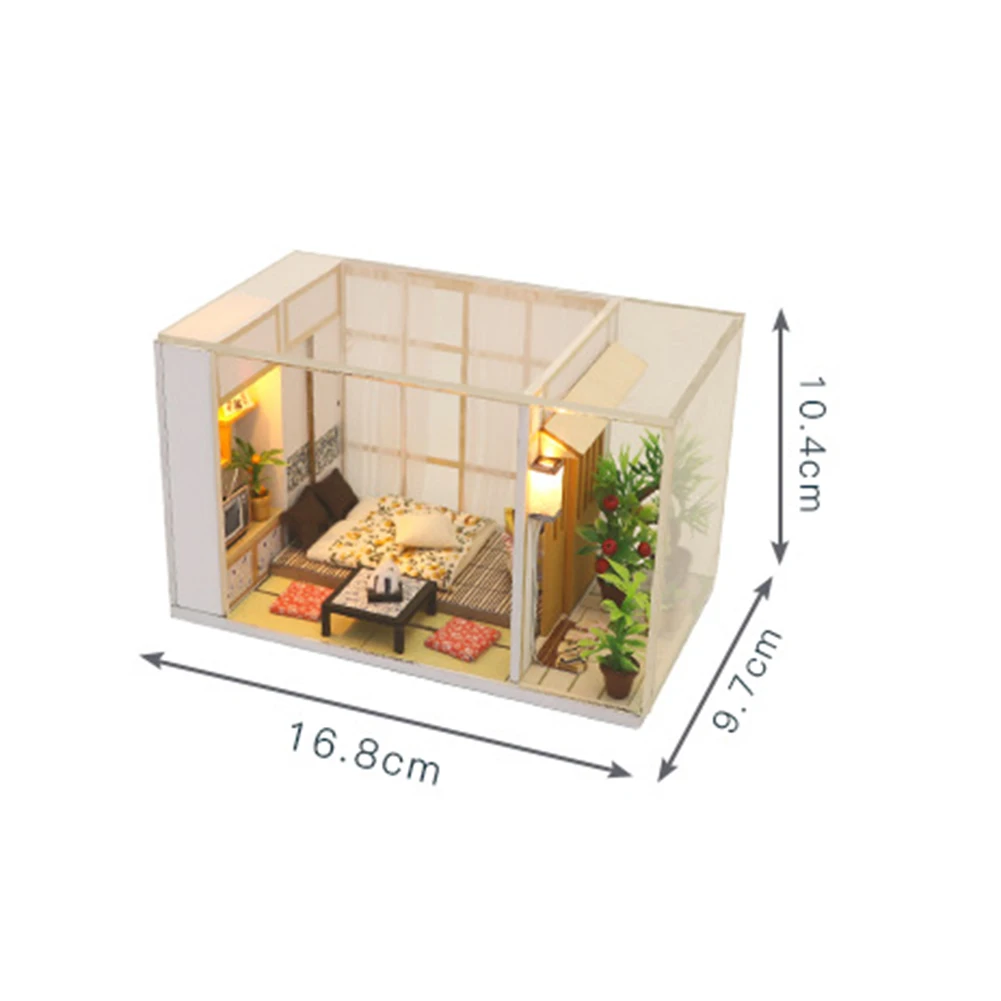 

3D Miniature Assembled Model House Wooden Doll House Girl Boy Play House Toys with Dust Cover Children Handmade Gift