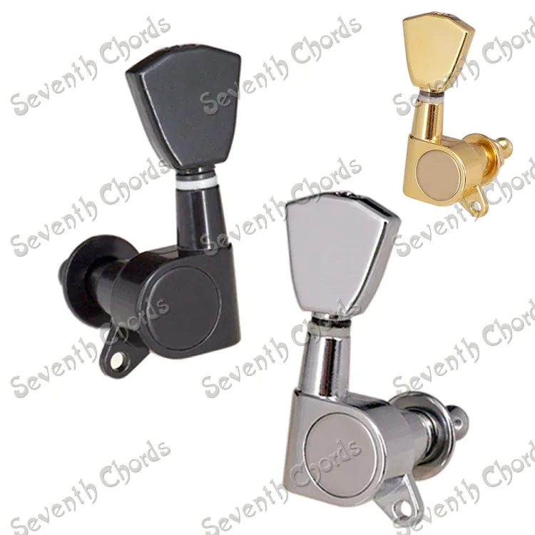 ein set 6 pcs trapez tasten string tuning pegs schlüssel tuner mechaniken für akustische elektrische gitarre chrom schwarz gold free global