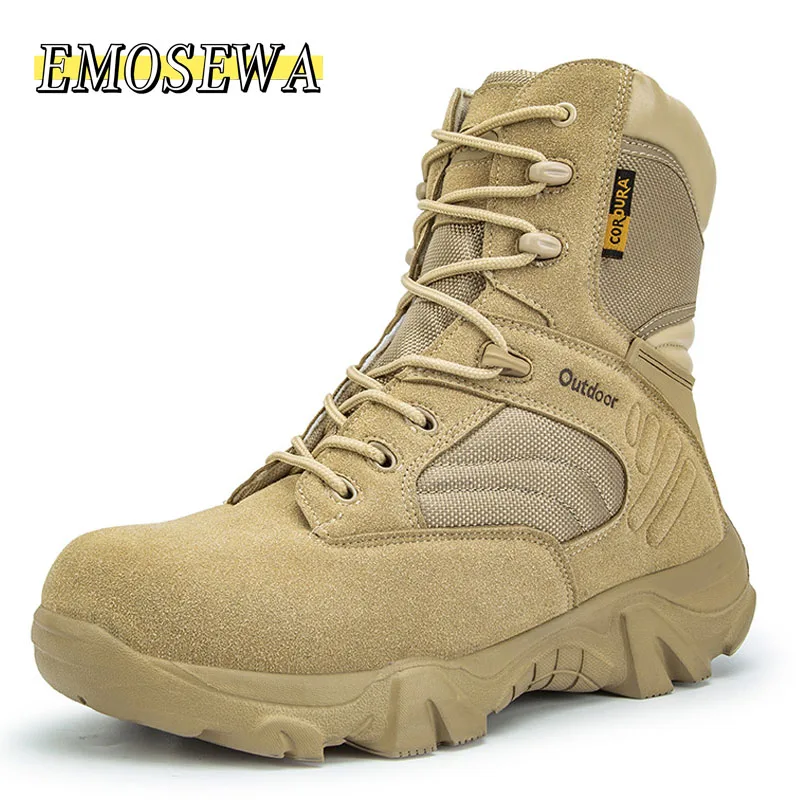 

Ботинки мужские кожаные, военные тактические ботильоны, для отдыха на открытом воздухе, пустынные боевые лодки, спецназ, Осень-зима