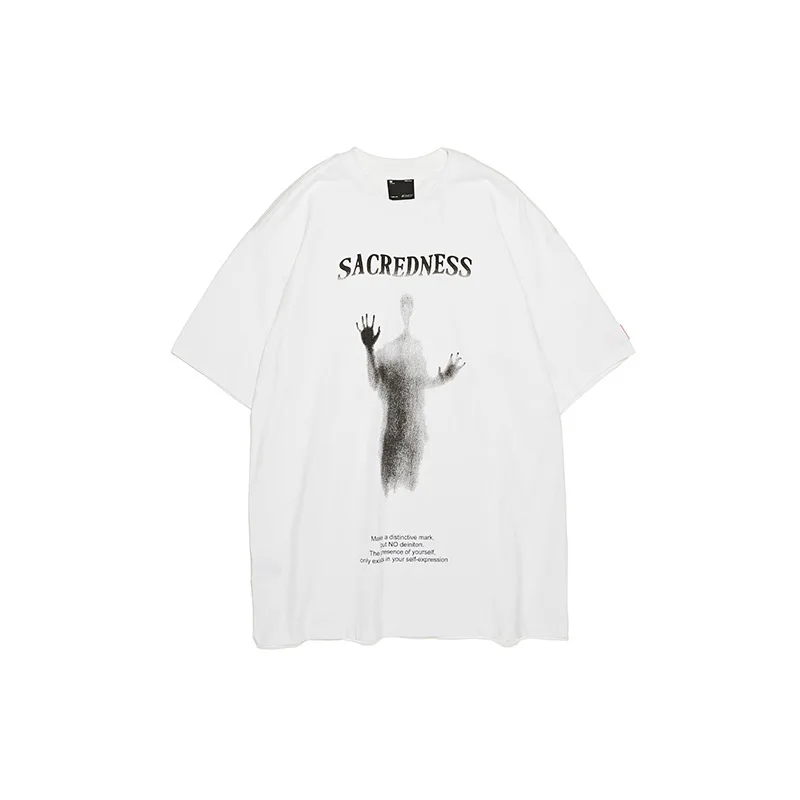 

Men's Summer Fashion T-shirt Short-sleeved Men Harajuku Brand Loose Fashion Ins Street Hip-hop Ghost Character Printing T-shirt