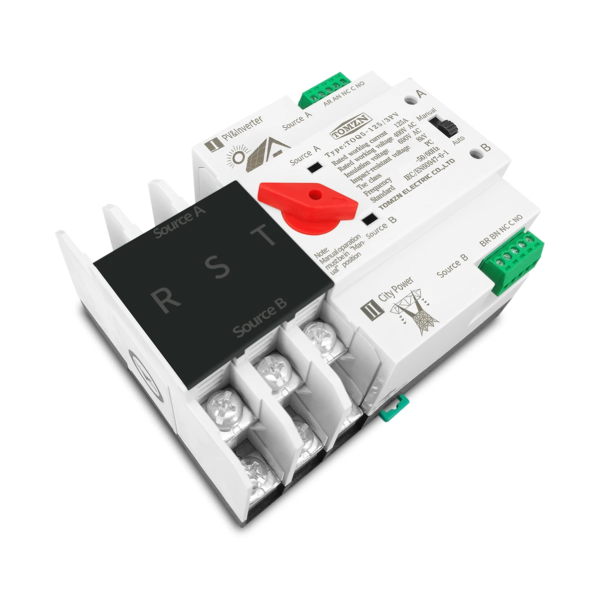 Рисунок 5 - 2P 3P 4P Din Rail ATS для PV и инвертора