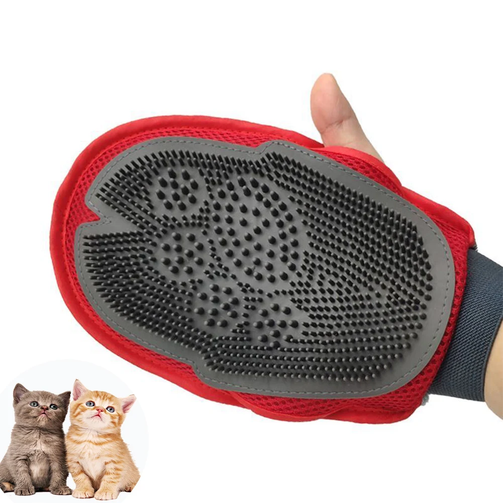 

Pet Grooming Gloves for Cats Brush Comb Cat Hackle Pet Deshedding Brush Glove for Animal Dog Pet Hair Glove for Cat Dog Grooming