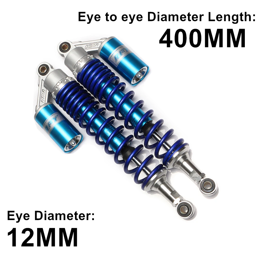 

1 пара весна 8 мм 400 мм 15 3/4 "Воздушный амортизатор мотоцикла задняя подвеска для грязи велосипедные двигатели Скутер ATV Quad синий D30