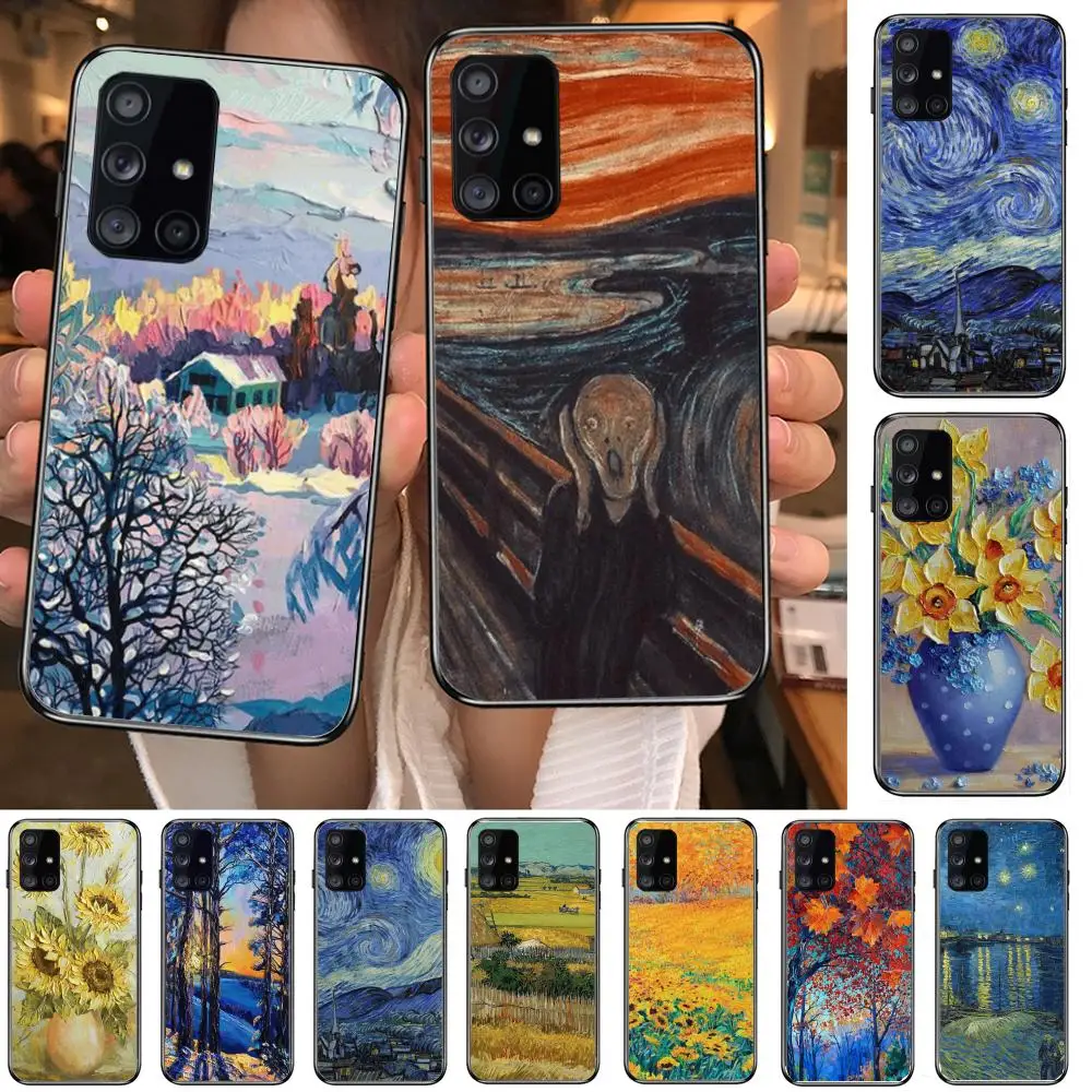 

Fashion Art Van Gogh Oil Painting Phone Case Hull For Samsung Galaxy A 90 50 51 20 71 70 40 30 10 80 E 5G S Black Shell Art Cel