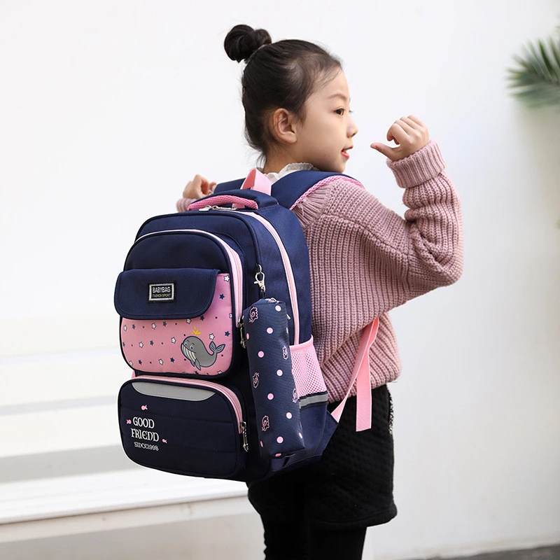 Primary Children Cute Cartoon Animal Printing Waterproof School Bags Boys Girls Orthopedic Schoolbags Backpacks Kids Schoolbags