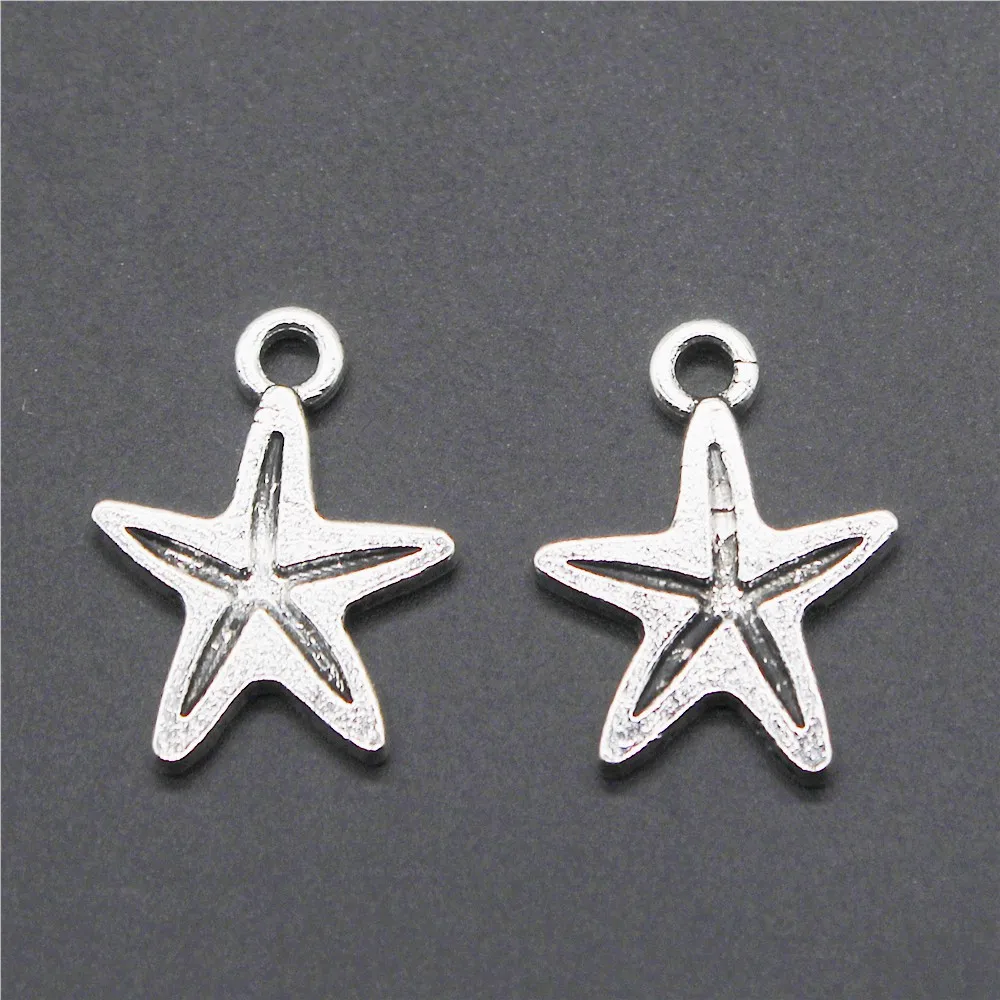 

20pcs Starfish Star Pendant Charms DIY Jewelry Making Jewelry Finding Antique Silver Color 18x12mm