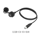 LSHITECH Industrial M20 USB2.0 Удлинительный кабель для передачи данных, водонепроницаемый IP67 авиационный штекер, панель с фиксированным USB-разъемом