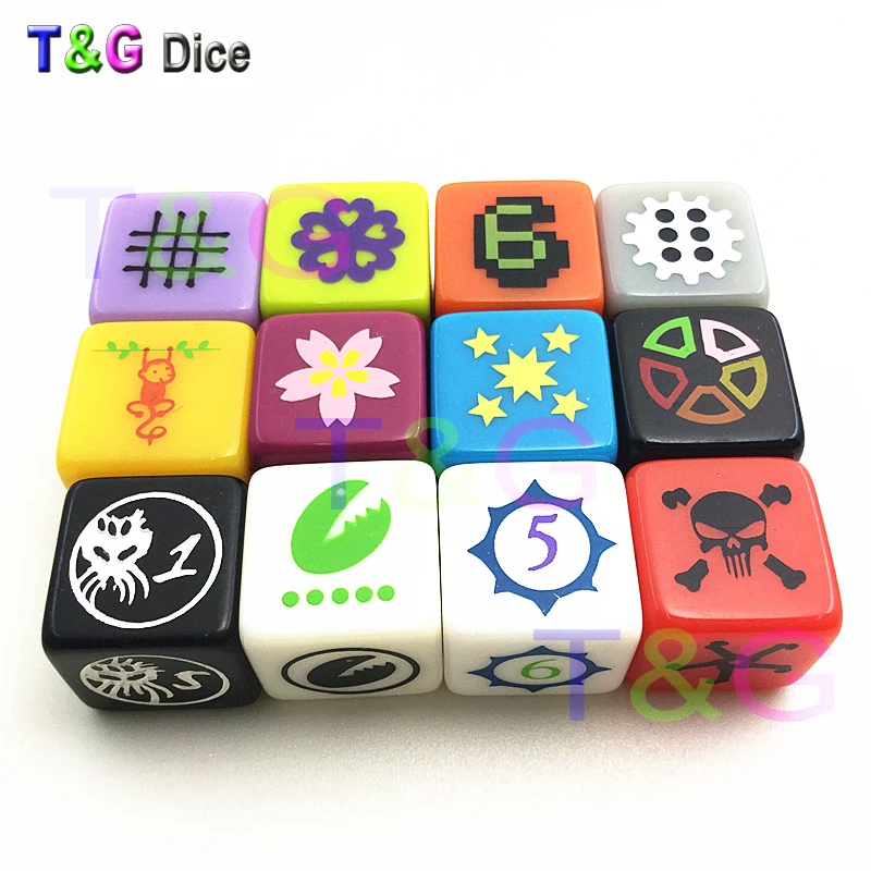 T & G 16 мм индивидуальные D6 игральные кости для персонального логотипа!