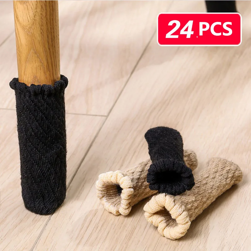 24 штуки утолщенной Вязание стол стул покрытие для ног протекторы деревянного