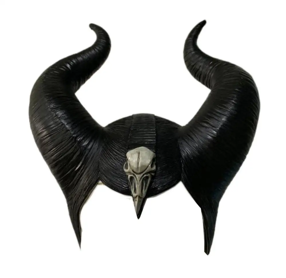Maleficent головные уборы косплей маска черный латексный головной убор костюм