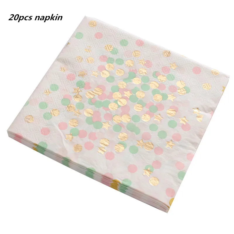 20PCS napkin 1 упак./лот на день рождения горячее тиснение золотом Бумага Полотенца салфетка для мальчика и девочки, Пол раскрыть вечерние ткани украшение для салфеток салфетки 33*33 см - Цвет: 20PCS napkin