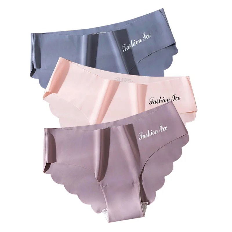 3 шт./лот женские бесшовные трусики в комплекте мягкие шелковые нижнее белье