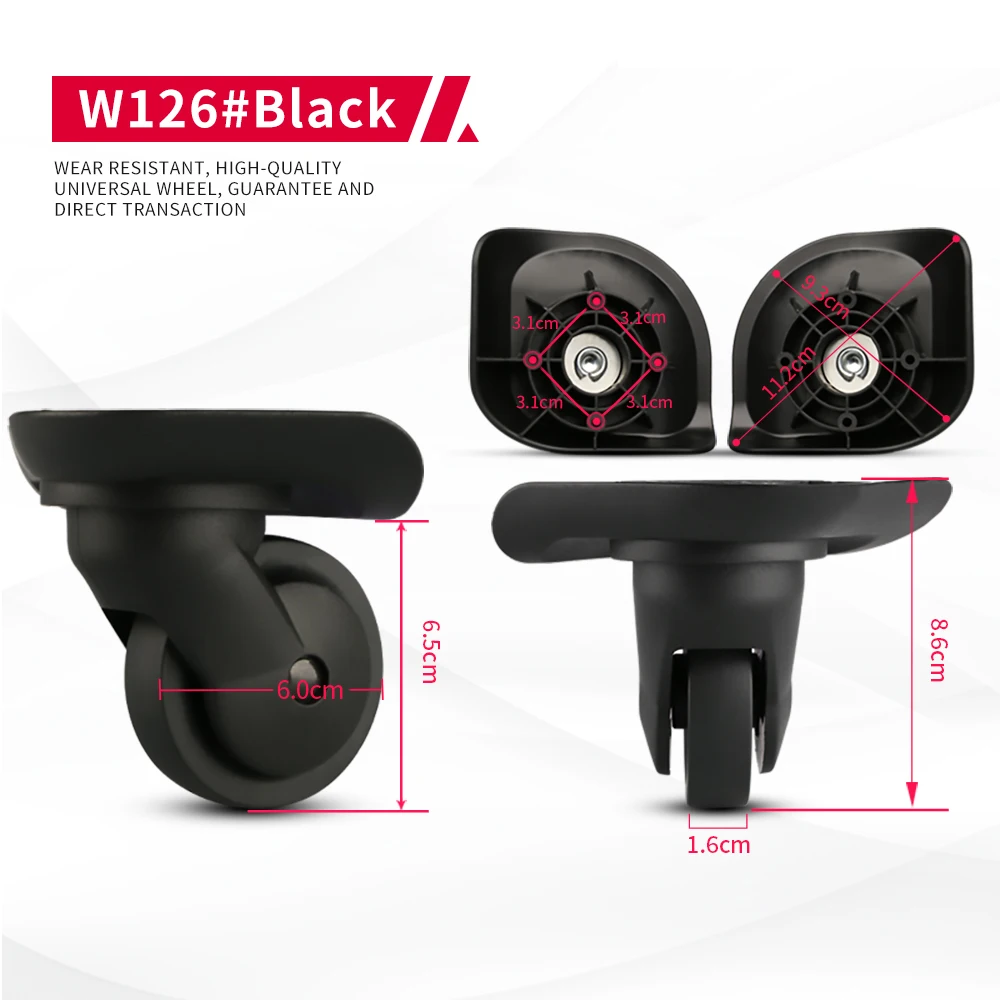 DILONG Hangsheng W126 Travel Luggage Accessories Universal Wheel Case Bag Replacement Parts Flexible Trolley  Double Wheels