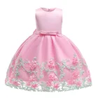 2021 Летнее Детское белое платье с цветочным рисунком для девочек, Детский костюм, кружевное платье принцессы для выпускного вечера, От 2 до 10 лет