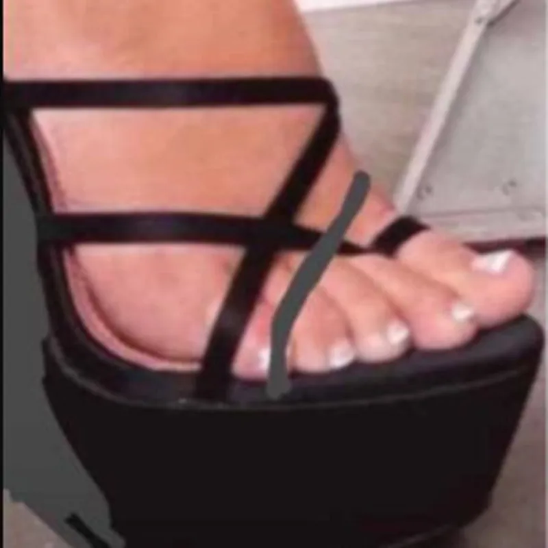 

Обувь SHOFOO, модные шлепанцы, водонепроницаемая платформа около 8 см, шлепанцы на каблуке 18 см, уличные шлепанцы, обувь на заказ