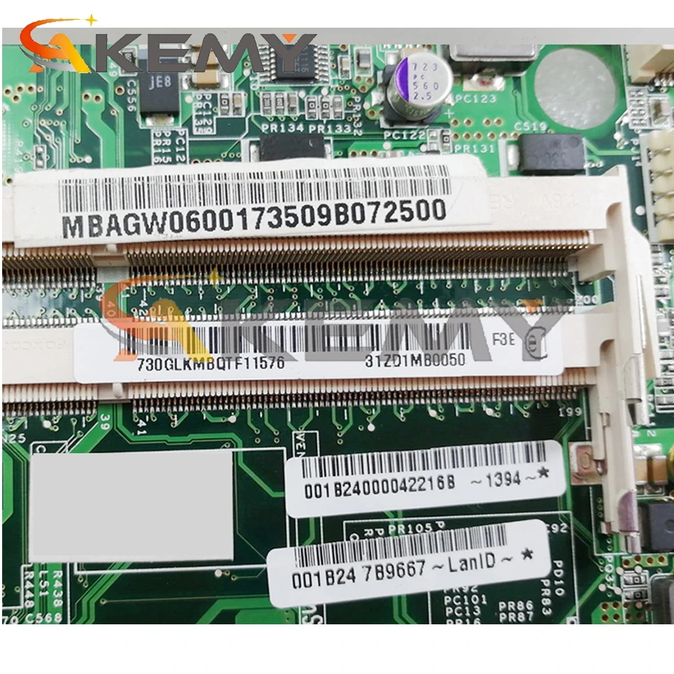 

AKEMY MBAKV06001 DA0ZD1MB6F0 MB.AKV06.001 Main Board For acer Aspire 5920 5920G laptop motherboard GM965 DDR2