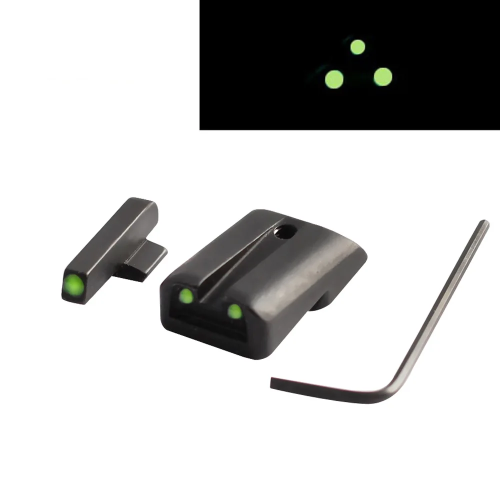 

Tactical Steel Night Sight Green Dot Front Rear Sight Set 1911 CUT .270/.450 Glow Sights