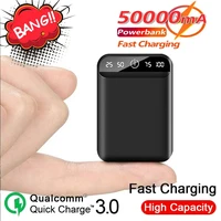 50000mah portable mini power bank with digital display outdoor emergency external battery power bank for xiaomi samsung iphone