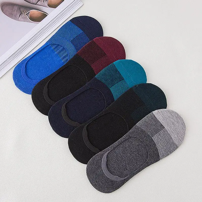Мужские короткие носки повседневные мягкий хлопковый носок лоферы не скользят