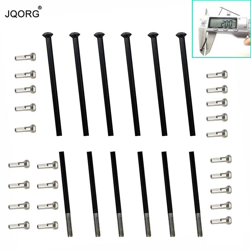 48 штук в партии 14 K прямые тяговые спицы для горного велосипеда черного цвета 304 из