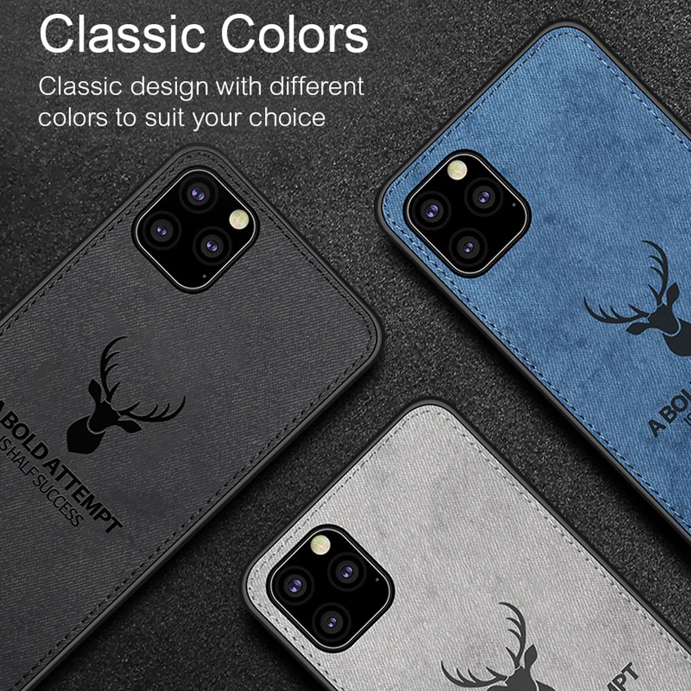 Шокопрочный чехол для iPhone 12 Pro Max Mini 13 11 PRO MAX MINI из силикона с тканью оленя для XS X XR.
