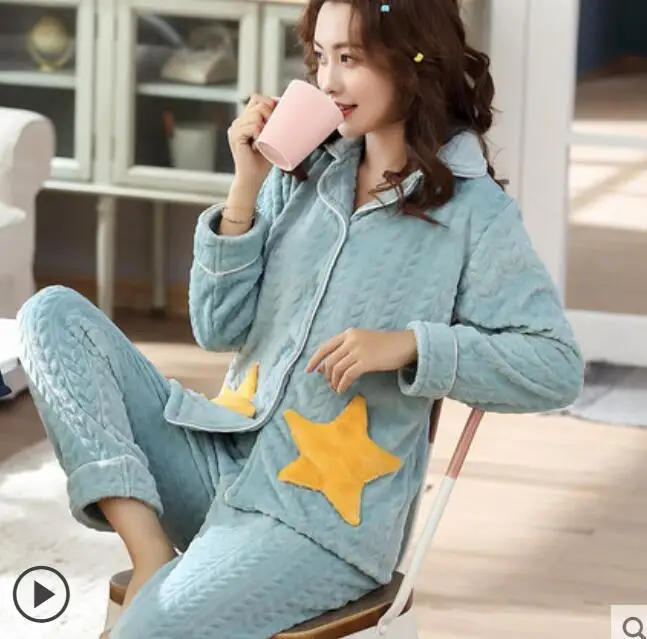 Пижамы XXXXL жамы XXL Женская пижама Толстая фланелевая Милая овечка женский теплый