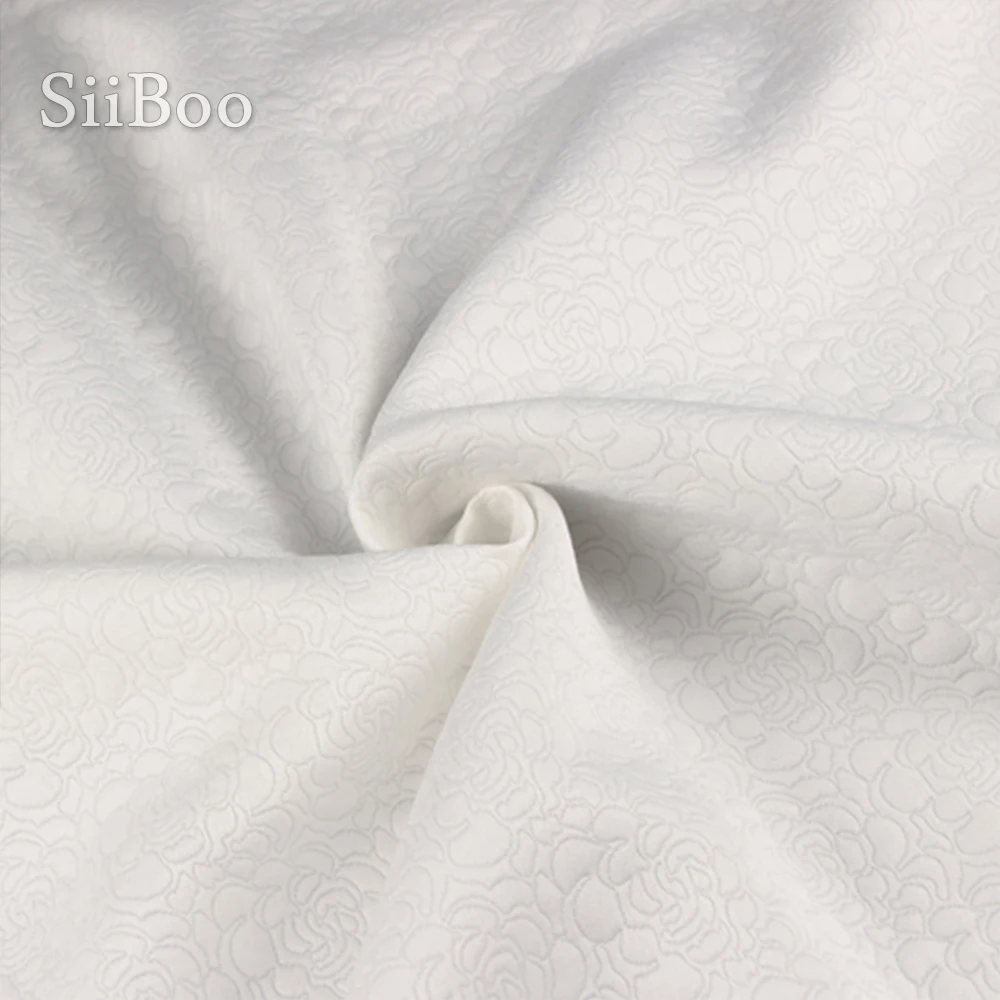 Американский стиль белый цветочный жаккард мягкая ткань для платья пальто