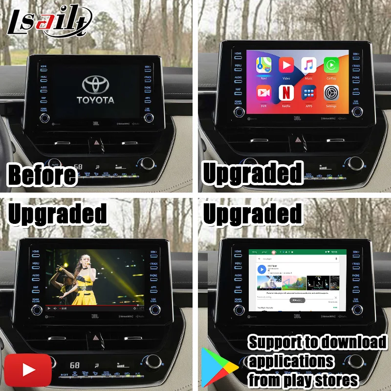 Lsailt 4 + 64G Carplay и интерфейс Android для Auris Sienna 2018-20 с YouTube Waze Netflix GPS навигационная