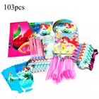 103 шт. Ариэль русалка одноразовой посуды с рисунком маленькая русалочка вечерние украшения Русалка одноразовыми салфетками скатерти для стола, соломинки